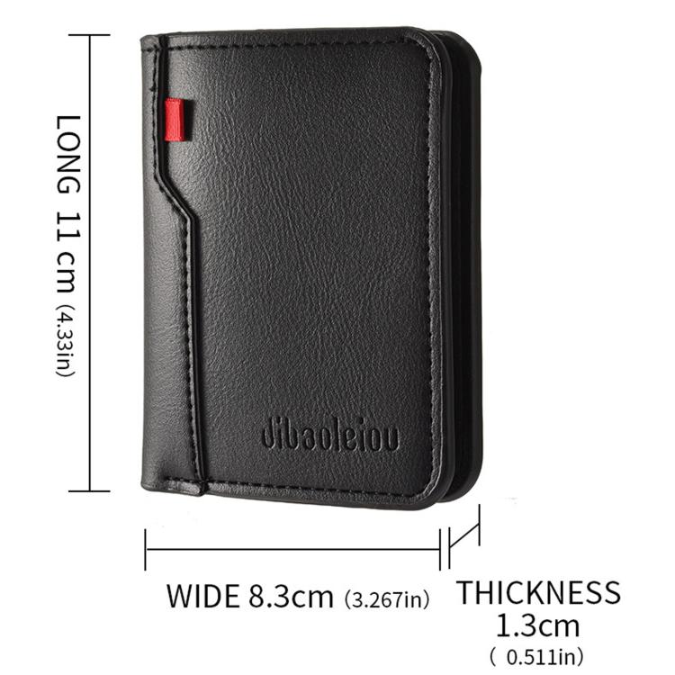 Portafoglio verticale portatile da uomo Dibaoleiou K3315 con 2 ante, grande capacità e porta carte di credito.