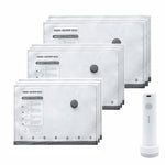 Sacchetti sottovuoto per la conservazione degli indumenti domestici, con pompa di evacuazione., 6pcs /Set 2S+2M+2L, 9pcs /Set 3S+3M+3L, 12pcs /Set 4S+4M+4L, 15pcs /Set 5S+5M+5L, 18pcs /Set 6S+6M+6L