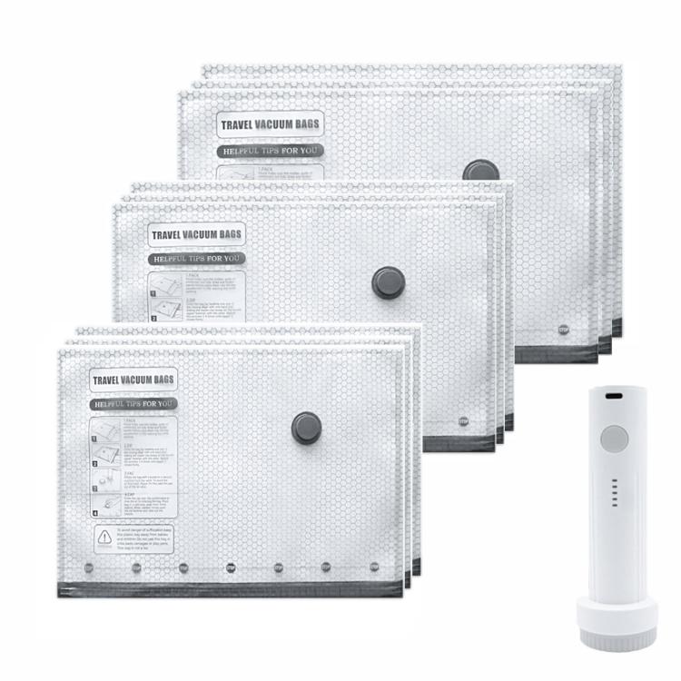 Sacchetti sottovuoto per la conservazione degli indumenti domestici, con pompa di evacuazione., 6pcs /Set 2S+2M+2L, 9pcs /Set 3S+3M+3L, 12pcs /Set 4S+4M+4L, 15pcs /Set 5S+5M+5L, 18pcs /Set 6S+6M+6L