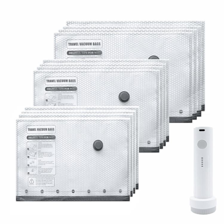 Sacchetti sottovuoto per la conservazione degli indumenti domestici, con pompa di evacuazione., 6pcs /Set 2S+2M+2L, 9pcs /Set 3S+3M+3L, 12pcs /Set 4S+4M+4L, 15pcs /Set 5S+5M+5L, 18pcs /Set 6S+6M+6L