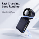 Semiconductor Ice Cooling Handheld Fan 5-Speed Turbo Mini Pocket Fan USB-C Rechargeable Small Personal Fan