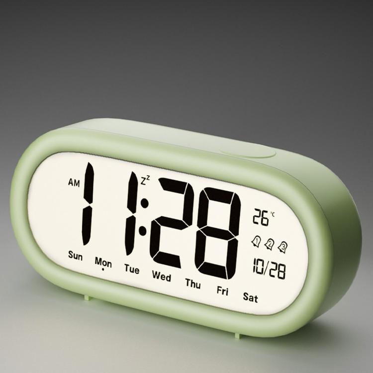 Sveglia digitale a batteria con volume alto, 3 impostazioni di allarme, indicazione di temperatura, data e retroilluminazione con funzione snooze.