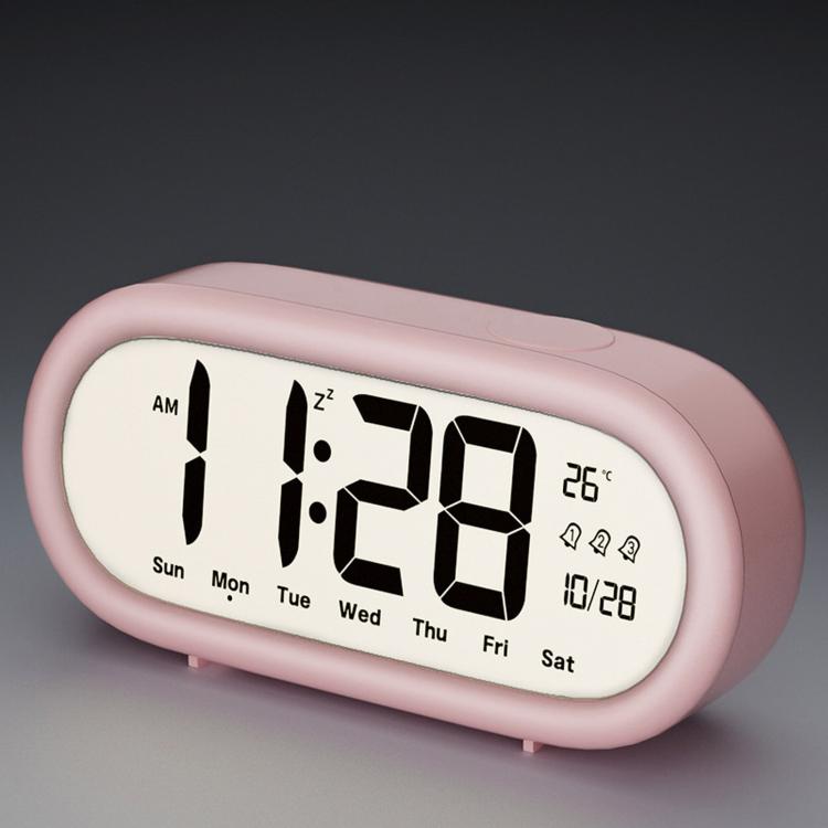 Sveglia digitale a batteria con volume alto, 3 impostazioni di allarme, indicazione di temperatura, data e retroilluminazione con funzione snooze.
