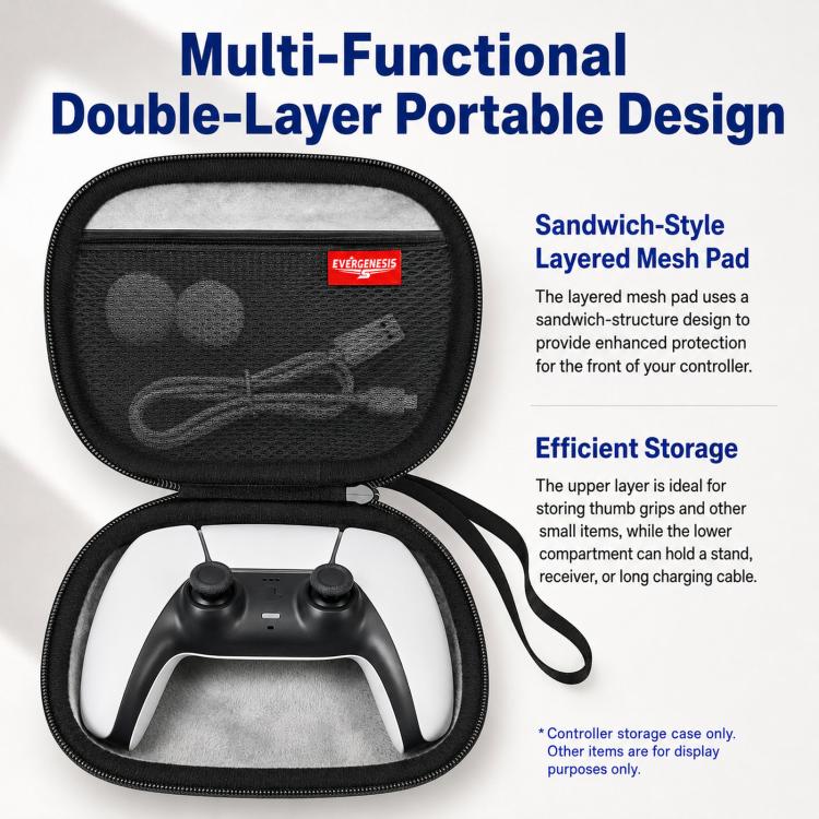 Custodia rigida in EVA per controller di gioco universale EVERGENESIS Pro 2, borsa porta accessori.