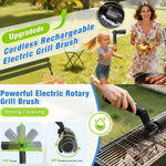 Spazzola elettrica per la pulizia del barbecue LZ-8057, senza fili, con velocità variabile e rotazione, multifunzione., LZ-8057