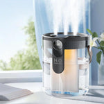 H40 Umidificatore domestico a 3 ugelli, grande capacità 1,5 litri, silenzioso con luce ambientale
