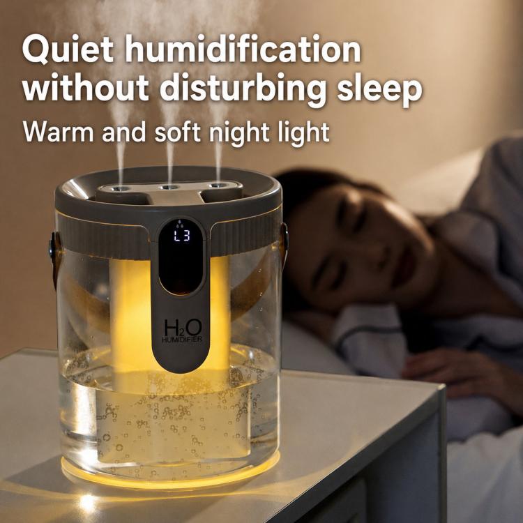 H40 Umidificatore domestico a 3 ugelli, grande capacità 1,5 litri, silenzioso con luce ambientale