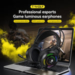 T-WOLF H140 Gaming Headset with Microphone 7.1 Surround Sound Wired PC Gaming Headphones With RGB Light, H140