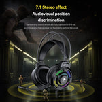 T-WOLF H140 Gaming Headset with Microphone 7.1 Surround Sound Wired PC Gaming Headphones With RGB Light, H140