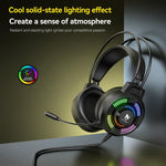 T-WOLF H140 Gaming Headset with Microphone 7.1 Surround Sound Wired PC Gaming Headphones With RGB Light, H140