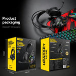 T-WOLF H140 Gaming Headset with Microphone 7.1 Surround Sound Wired PC Gaming Headphones With RGB Light, H140