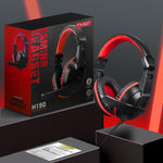 T-WOLF H150 Dual 3.5mm Plugs Gaming Headset with Microphone Over-Ear Stereo Wired PC Headphones with 40mm Speaker Drivers, H150
