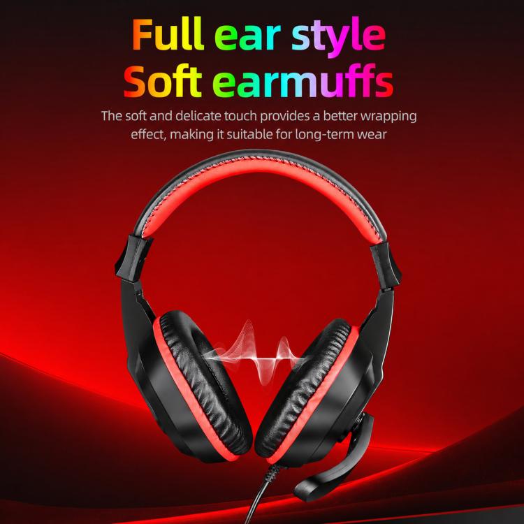 T-WOLF H150 Dual 3.5mm Plugs Gaming Headset with Microphone Over-Ear Stereo Wired PC Headphones with 40mm Speaker Drivers, H150