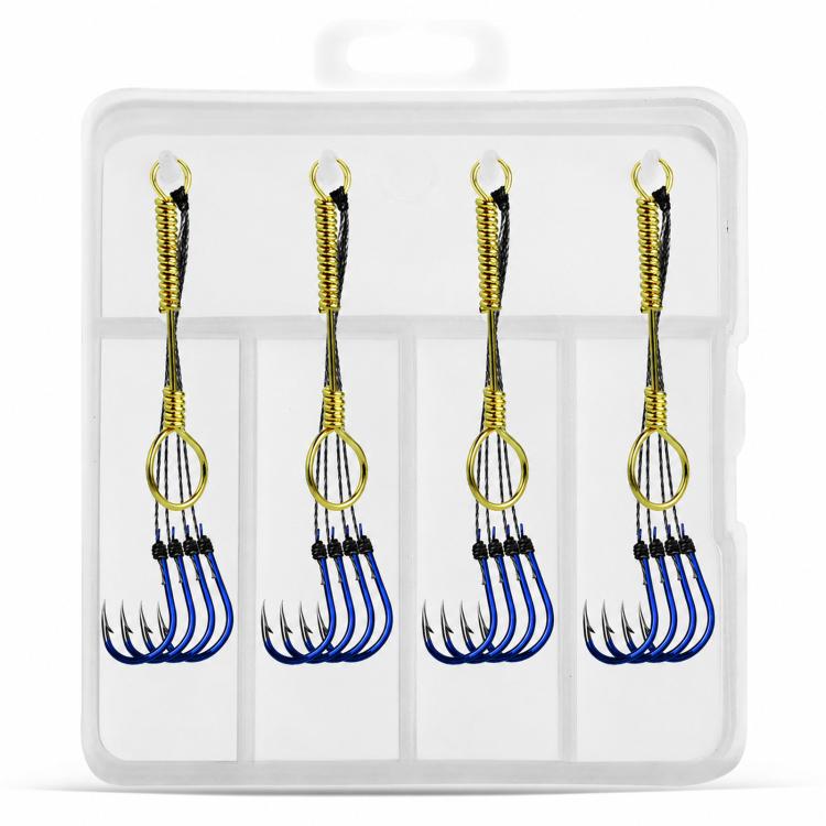 LINNHUE 4 pezzi/scatola Ami da pesca per carpe, legati a mano, in acciaio ad alto tenore di carbonio, ami Chinu con molla per esca, No. 0.3, No. 0.5, No. 0.8, No. 1.0, No. 2.0, No. 3.0