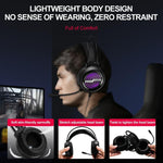 T-WOLF H130 Dual 3.5mm and USB Gaming Headset with Microphone RGB Luminous Wired PC Headphones, H130