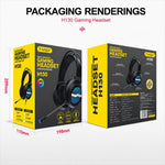 T-WOLF H130 Dual 3.5mm and USB Gaming Headset with Microphone RGB Luminous Wired PC Headphones, H130