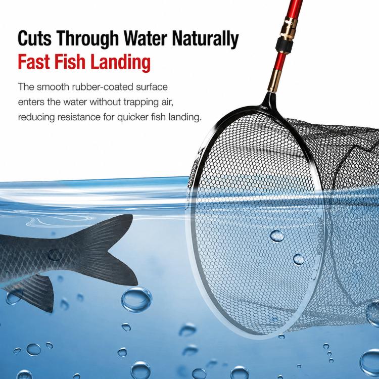 LINNHUE Testa del guadino da pesca in lega di titanio con rivestimento in gomma, rete anti-inceppamento, ricambio per retino., 30cm Fine Mesh, 35cm Fine Mesh, 35cm Light Fine Mesh, 40cm Coarse Mesh, 45cm Coarse Mesh
