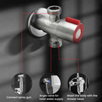 Lc040 Spruzzatore per WC ad alta pressione per bagno, soffione doccia domestico a pressione potenziata, Sprinkler, Sprinkler+2m Water Pipe, Sprinkler+2m Water Pipe+Drilling Base, Sprinkler+2m Water Pipe+Hole-free Base