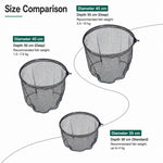 LINNHUE Guadino da pesca pieghevole con rivestimento in gomma, testa anti-inceppamento, telaio in lega di alluminio, rete per pesca a mosca, 35cm, 40cm, 45cm