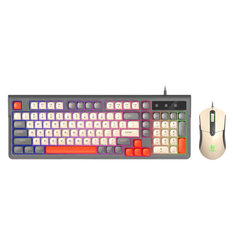 Tastiera e mouse cablati T-WOLF TF330 retro gaming RGB