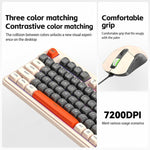 T-WOLF TF330 Wired Keyboard And Mouse Combo 3-Color Block Retro Gaming Keyboard With 98-Key Compact Layout, RGB Backlit