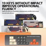 T-WOLF TF330 Wired Keyboard And Mouse Combo 3-Color Block Retro Gaming Keyboard With 98-Key Compact Layout, RGB Backlit