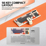 T-WOLF TF330 Wired Keyboard And Mouse Combo 3-Color Block Retro Gaming Keyboard With 98-Key Compact Layout, RGB Backlit