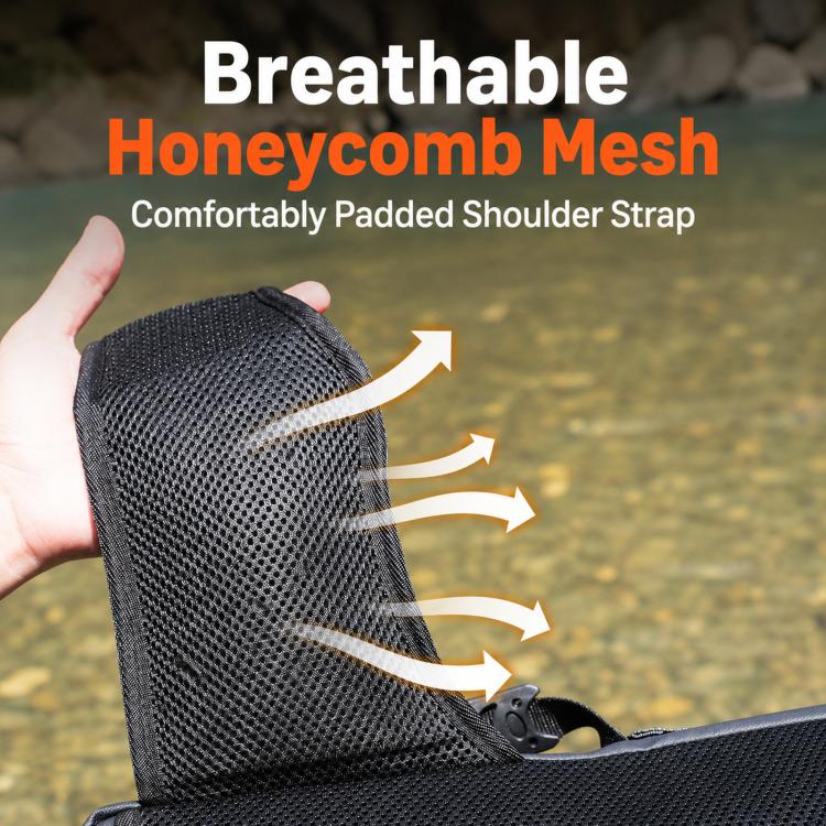Borsa da pesca impermeabile YEYINGZHE, multifunzionale, a tracolla con porta canna.