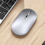 Dual Mode Wireless Bluetooth Mouse Type-C Rechargeable Slim Silent Mouse with 3D Alloy Scroll Wheel 3 Adjustable DPI 800/1200/1600