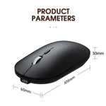 Dual Mode Wireless Bluetooth Mouse Type-C Rechargeable Slim Silent Mouse with 3D Alloy Scroll Wheel 3 Adjustable DPI 800/1200/1600