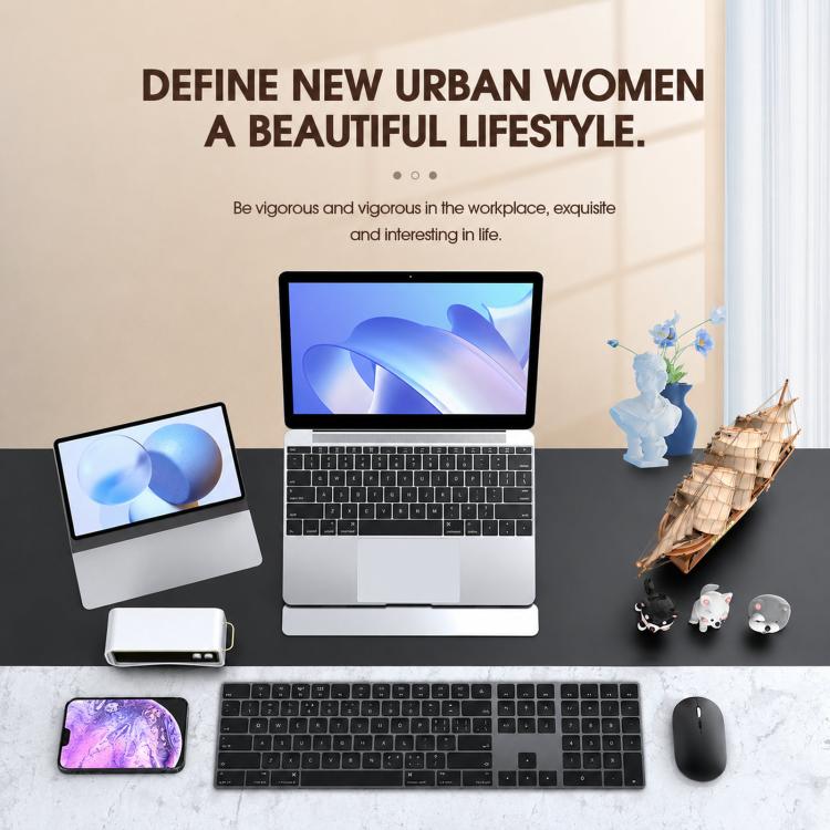 Dual Mode Wireless Bluetooth Mouse Type-C Rechargeable Slim Silent Mouse with 3D Alloy Scroll Wheel 3 Adjustable DPI 800/1200/1600