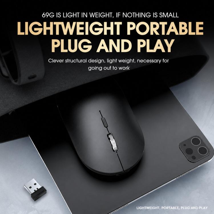 Dual Mode Wireless Bluetooth Mouse Type-C Rechargeable Slim Silent Mouse with 3D Alloy Scroll Wheel 3 Adjustable DPI 800/1200/1600