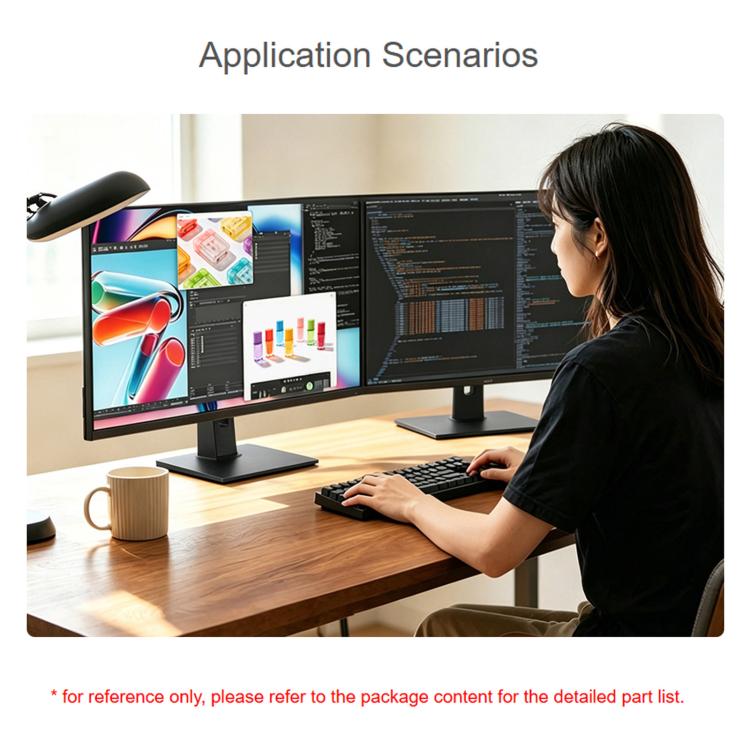 Waveshare 34443 VESA Desktop Monitor Stand For 21.5~ 27inch Monitors With 75 × 75 / 100 × 100 mm VESA Mounting Holes, 21.5~ 27inch