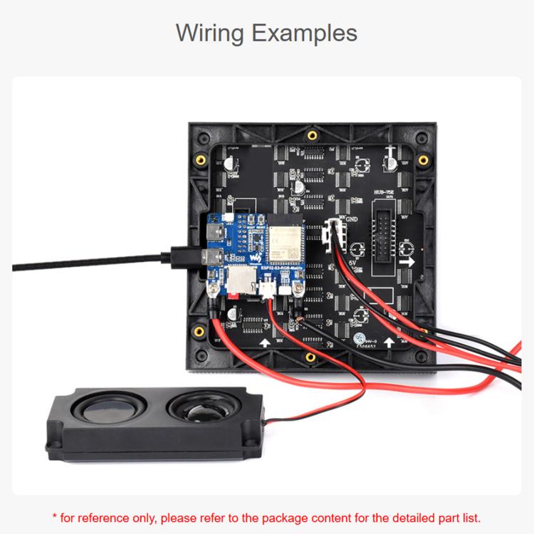 Scheda driver Waveshare ESP32-S3 RGB Matrix con array di doppi microfoni integrati, supporto Wi-Fi a 2,4 GHz e Bluetooth 5, ESP32-S3 RGB Matrix