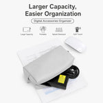 Baona BN-Q003 - Custodia grande in pelle PU per laptop con alimentatore, caricabatterie, mouse e organizer per dispositivi elettronici, ideale per i viaggi.