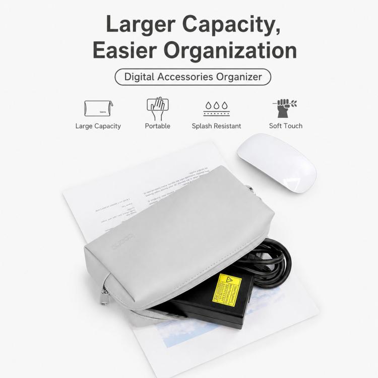 Baona BN-Q003 - Custodia grande in pelle PU per laptop con alimentatore, caricabatterie, mouse e organizer per dispositivi elettronici, ideale per i viaggi.