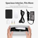 Baona BN-Q003 - Custodia grande in pelle PU per laptop con alimentatore, caricabatterie, mouse e organizer per dispositivi elettronici, ideale per i viaggi.