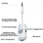 Adattatore audio Bluetooth 6.0 wireless per auto AUX 2 in 1