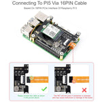 Waveshare 33828 PCIe To M.2 E KEY HAT per Raspberry Pi 5, compatibile con varie schede di rete wireless NGFF, supporta connessioni USB e Bluetooth., 33828