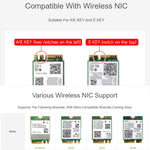 Waveshare 33828 PCIe To M.2 E KEY HAT per Raspberry Pi 5, compatibile con varie schede di rete wireless NGFF, supporta connessioni USB e Bluetooth., 33828