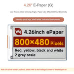 Display e-paper Waveshare da 4,26 pollici con risoluzione 800 × 480, colori rosso/giallo/nero/bianco., The Raw Display Only, With Driver Board