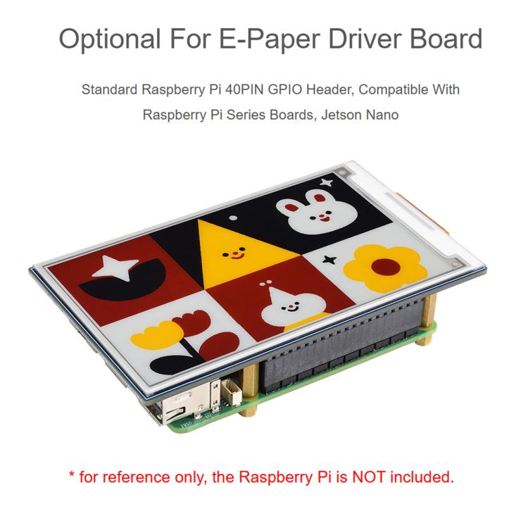 Display e-paper Waveshare da 4,26 pollici con risoluzione 800 × 480, colori rosso/giallo/nero/bianco., The Raw Display Only, With Driver Board
