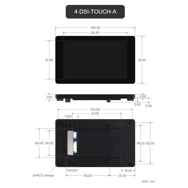 Display touch capacitivo DSI con risoluzione 480 × 800 e pannello IPS., Waveshare 4inch, Waveshare 4.3inch