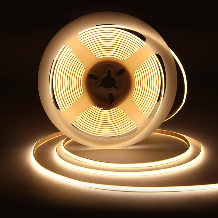 Waveshare Striscia luminosa a LED COB monocolore 4000K DC 12V 5m 480 LED/m, senza punti luce, compatibile con taglio libero, 2mm Width, 4mm Width