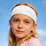 Fascia per capelli per bambini, traspirante e ad asciugatura rapida, in seta di latte, ampia, per sport e corsa.