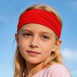 Fascia per capelli per bambini, traspirante e ad asciugatura rapida, in seta di latte, ampia, per sport e corsa.