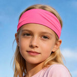 Fascia per capelli per bambini, traspirante e ad asciugatura rapida, in seta di latte, ampia, per sport e corsa.