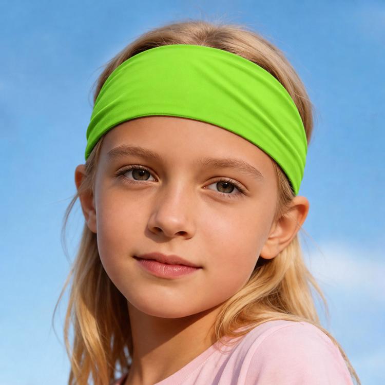 Fascia per capelli per bambini, traspirante e ad asciugatura rapida, in seta di latte, ampia, per sport e corsa.