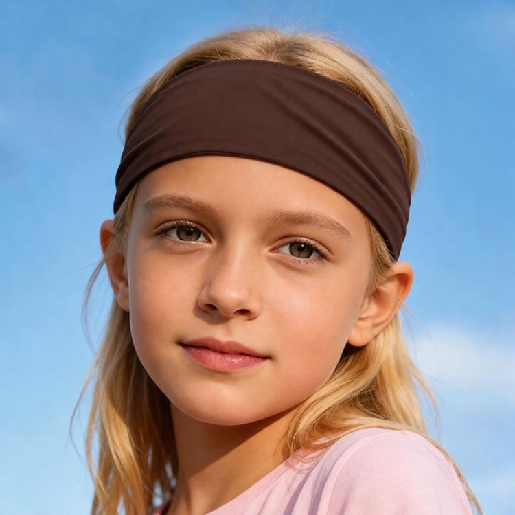 Fascia per capelli per bambini, traspirante e ad asciugatura rapida, in seta di latte, ampia, per sport e corsa.