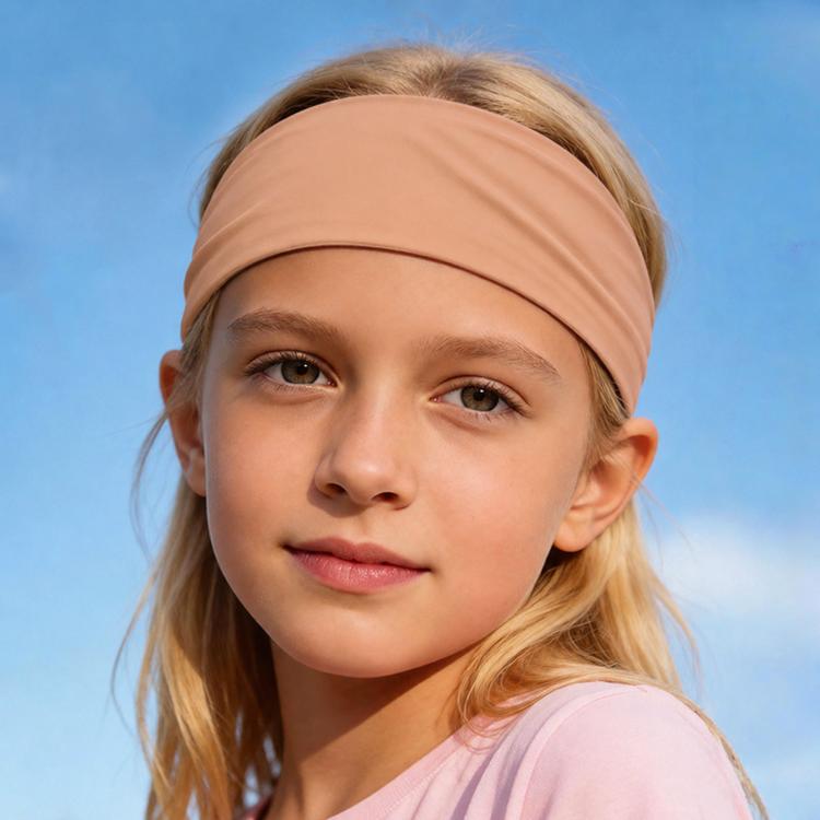 Fascia per capelli per bambini, traspirante e ad asciugatura rapida, in seta di latte, ampia, per sport e corsa.